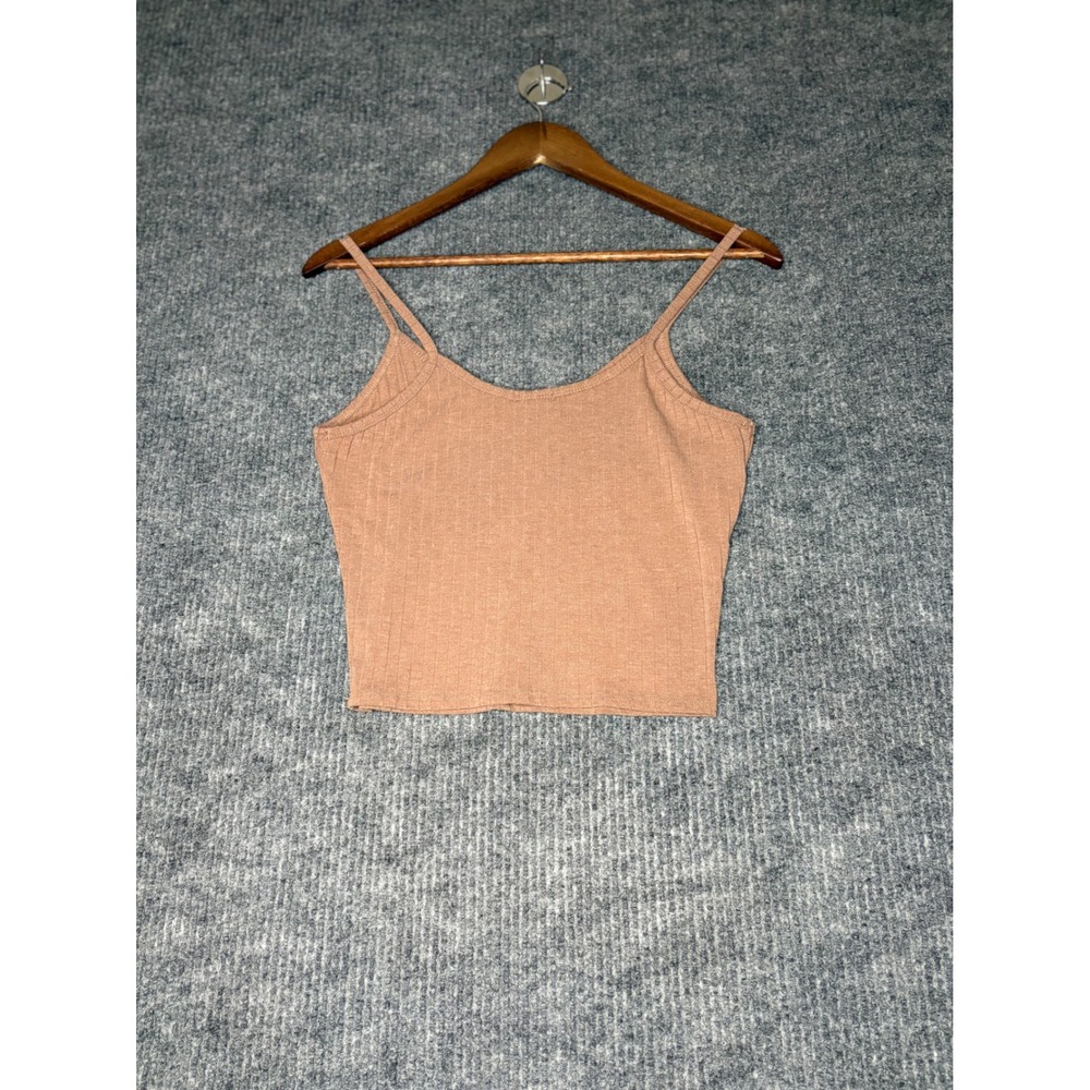 Bozzolo Ribbed V-Neck Camisole cropped Tank Top Large RT62212 - Picture 2 of 5